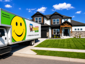 A Friend With A Truck Movers truck at a residential move in the Kansas City Northland